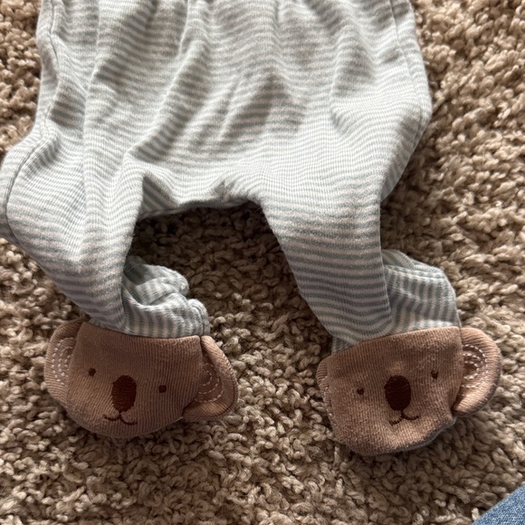 Koala preemie matching set in gray stripe - Picture 2 of 2